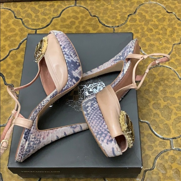 Multicolor snake skin sling back heels - Picture 4 of 4